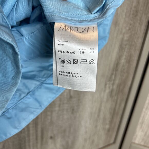 Marc Cain Sports Womens Vest Zipp Closure Linen Cotton Blue Color Size 1 - Picture 5 of 8